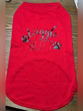 “Wiggle Butt” Red / Black Dog Shirt - 4XL - Gently Worn